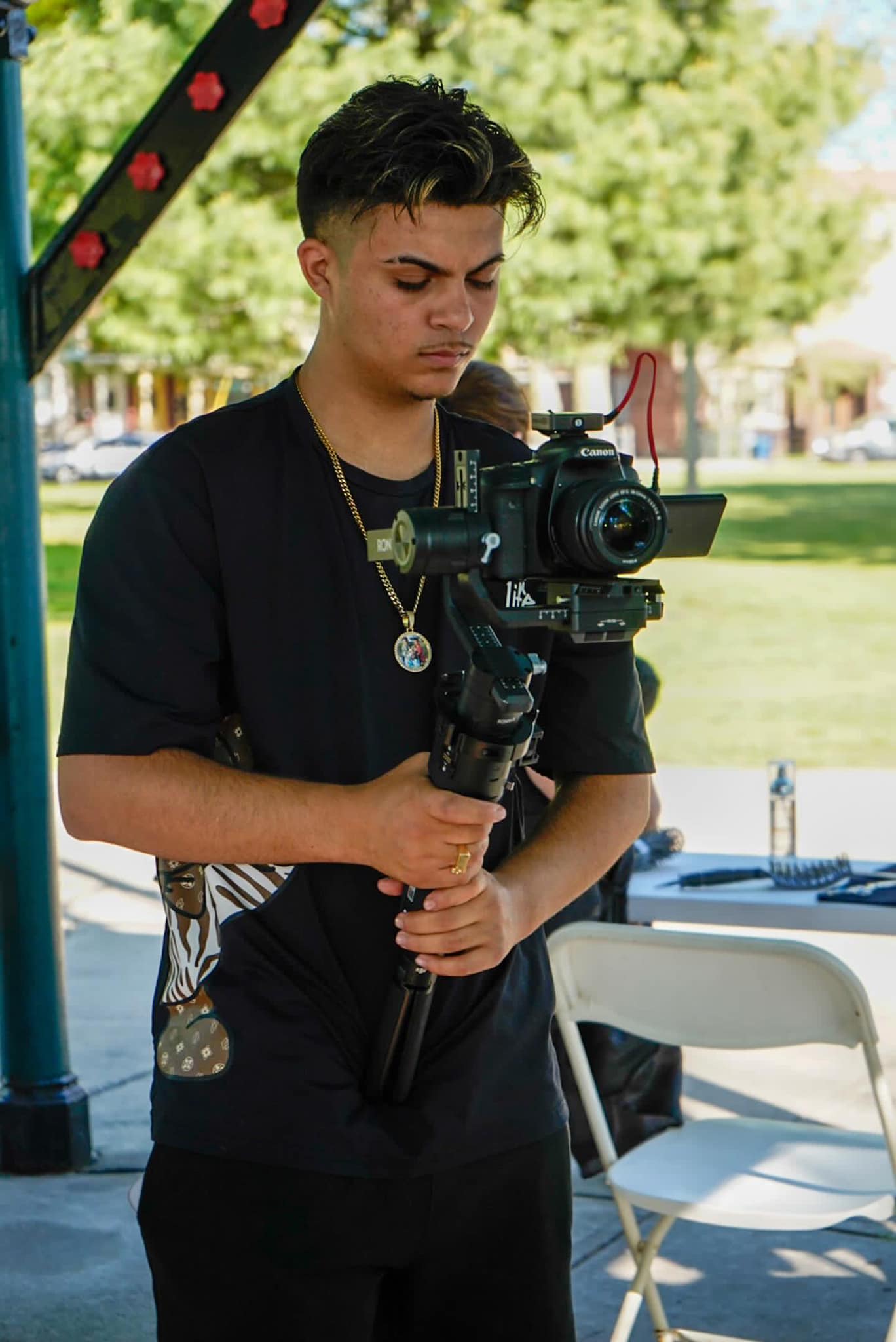Sammy behind the camera